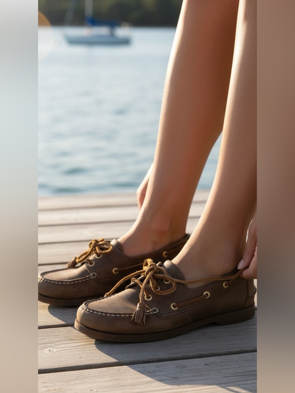 Sperry Brown Leather Wedge Boat Shoes
